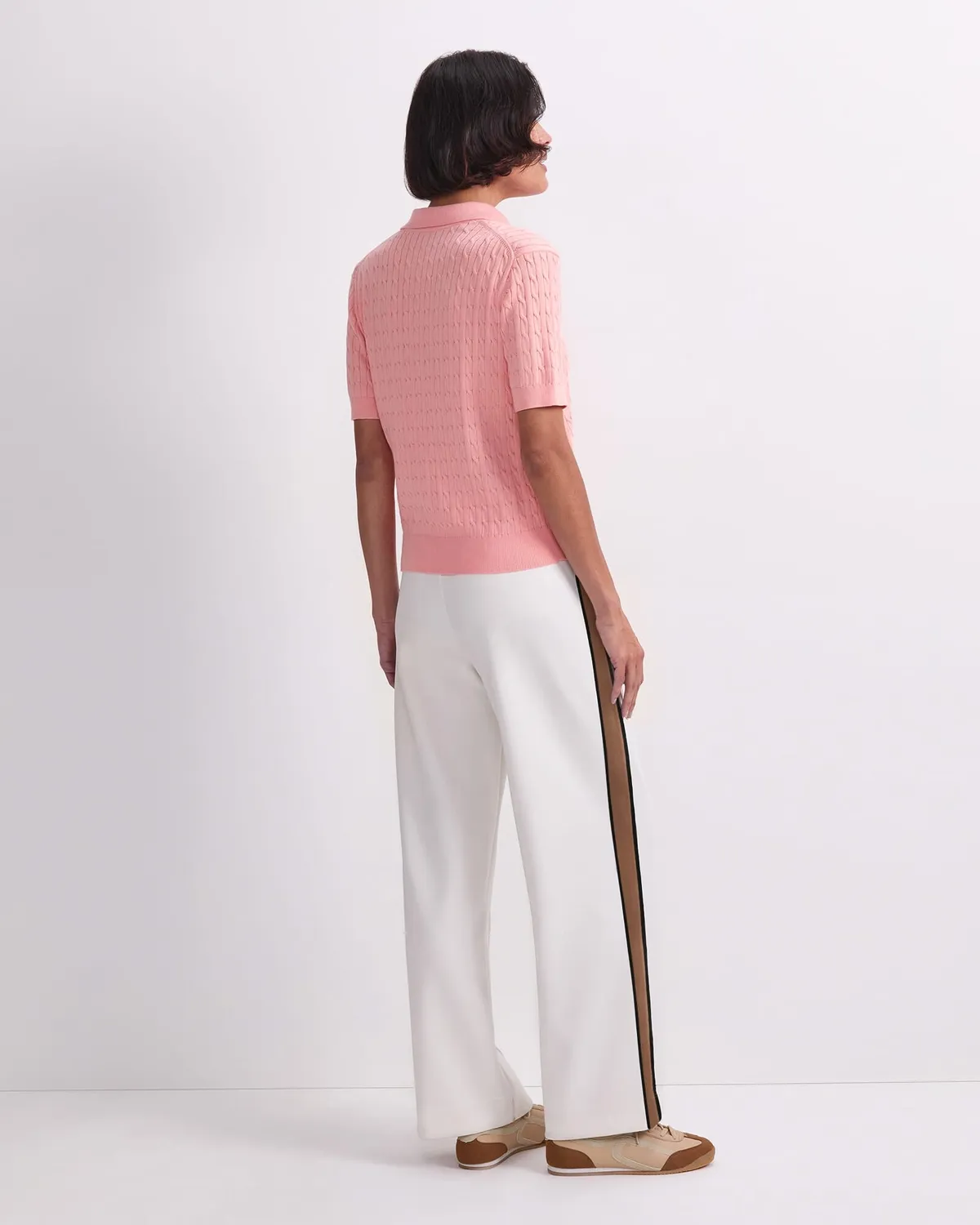 Sportscraft Chiffon Cable polo coton femme maille torsadée