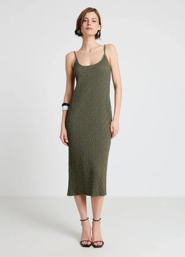 Calliope Atelier robe longue tubino froissée