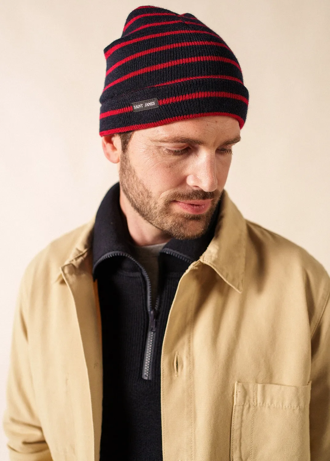 Saint James Bonnet de quart bonnet navy/medoc pure laine