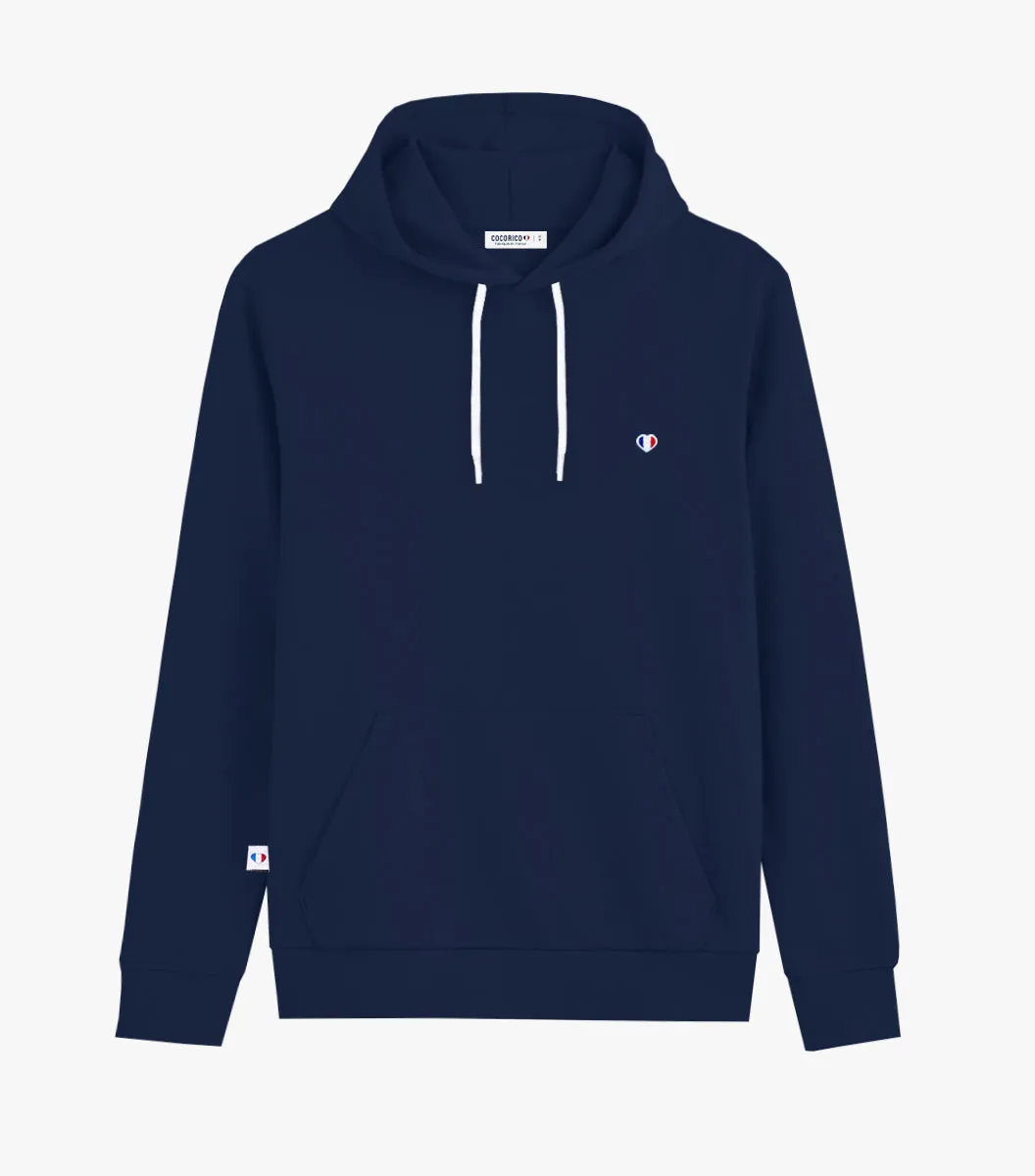 Cocorico Iconique sweat capuche femme marine coton