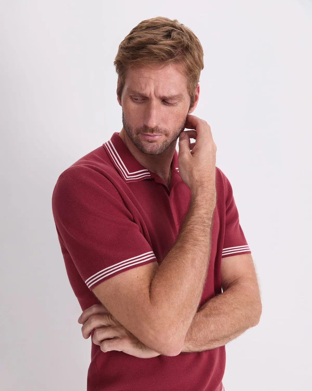 Sportscraft Finnley Knit Polo polo coton rayé homme