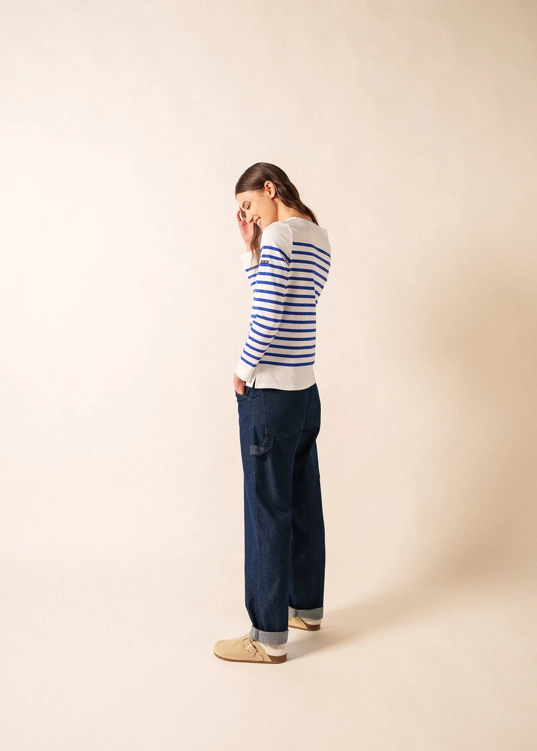 Saint James Naval marinière neige/gitane coupe ajustée femme