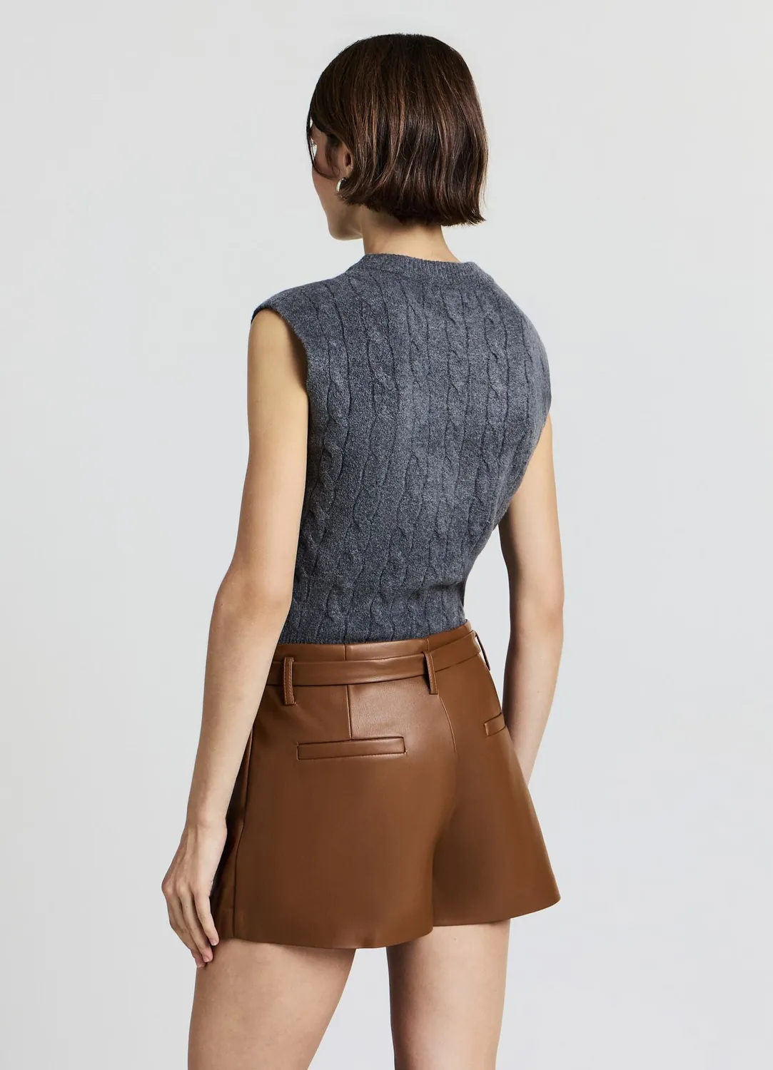 Calliope jupe-culotte effet cuir avec ceinture femme