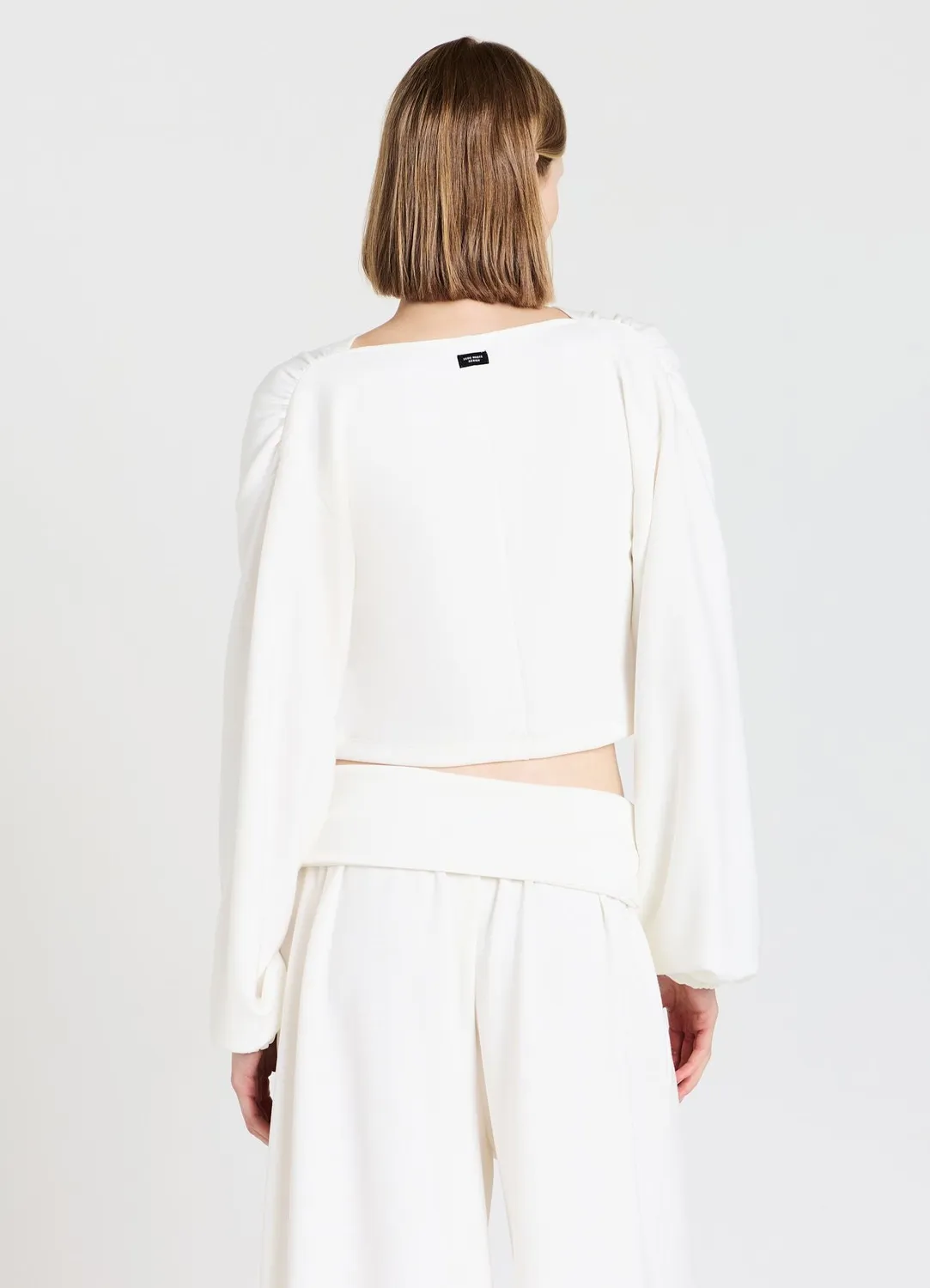 Calliope Sweat Femme Croisé Froncé Crop TU