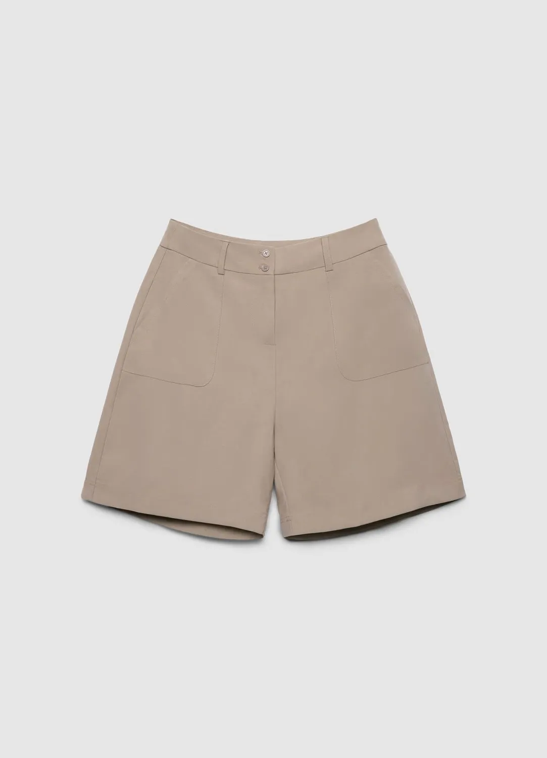 Calliope Bermuda Femme Uni Poches Plaquées