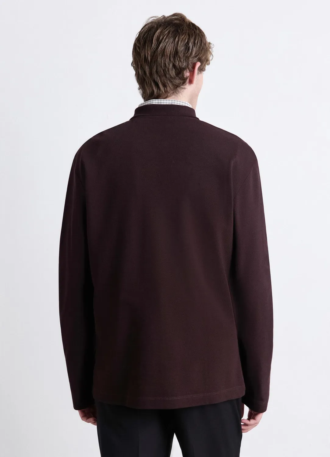 Calliope polo coton piqué homme manches longues uni