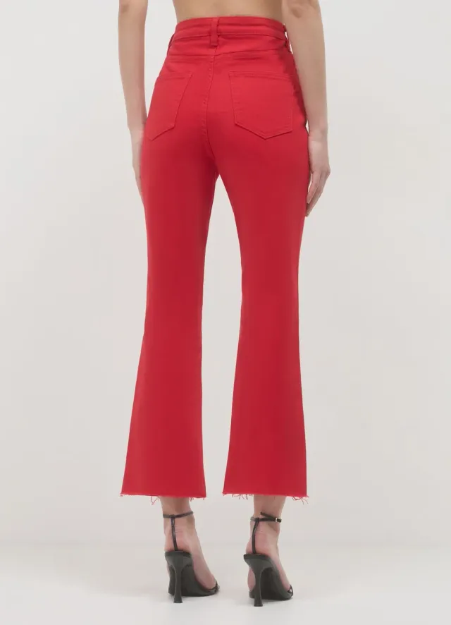 Calliope Pantalon cropped flare femme coton drill