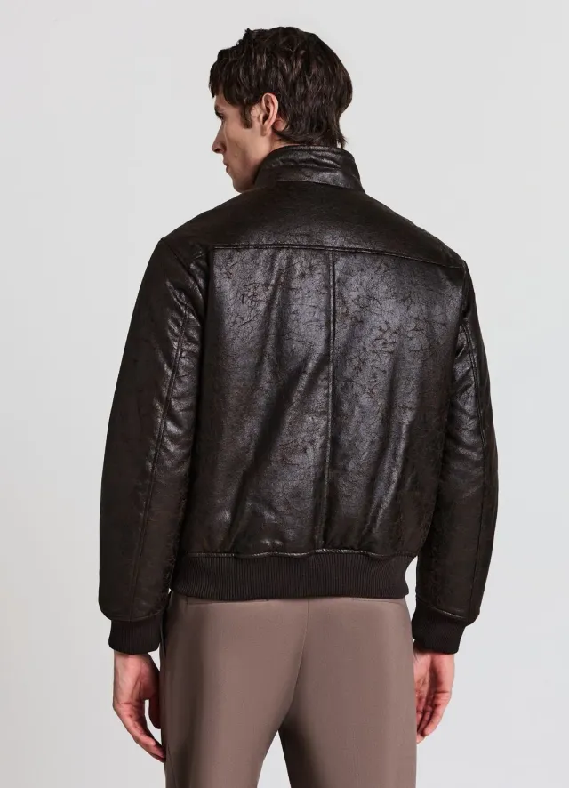 Calliope blouson homme matelassé simili cuir