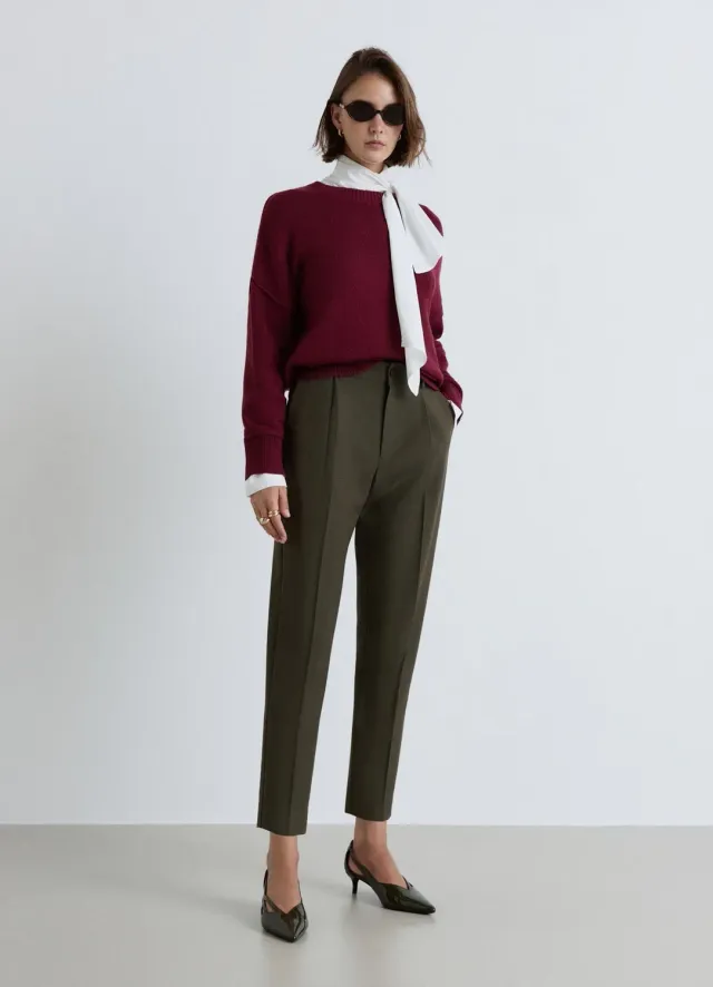 Calliope pantalon pinces taille élastiquée femme droit