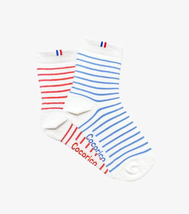 Cocorico Intemporel chaussettes femme marinières x2
