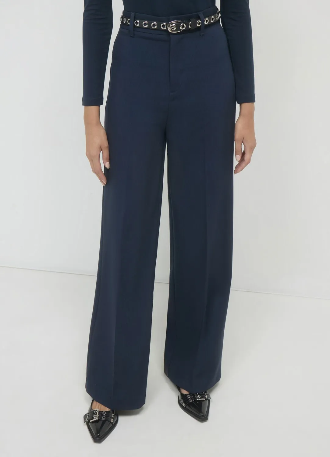Calliope pantalon palazzo femme uni zip