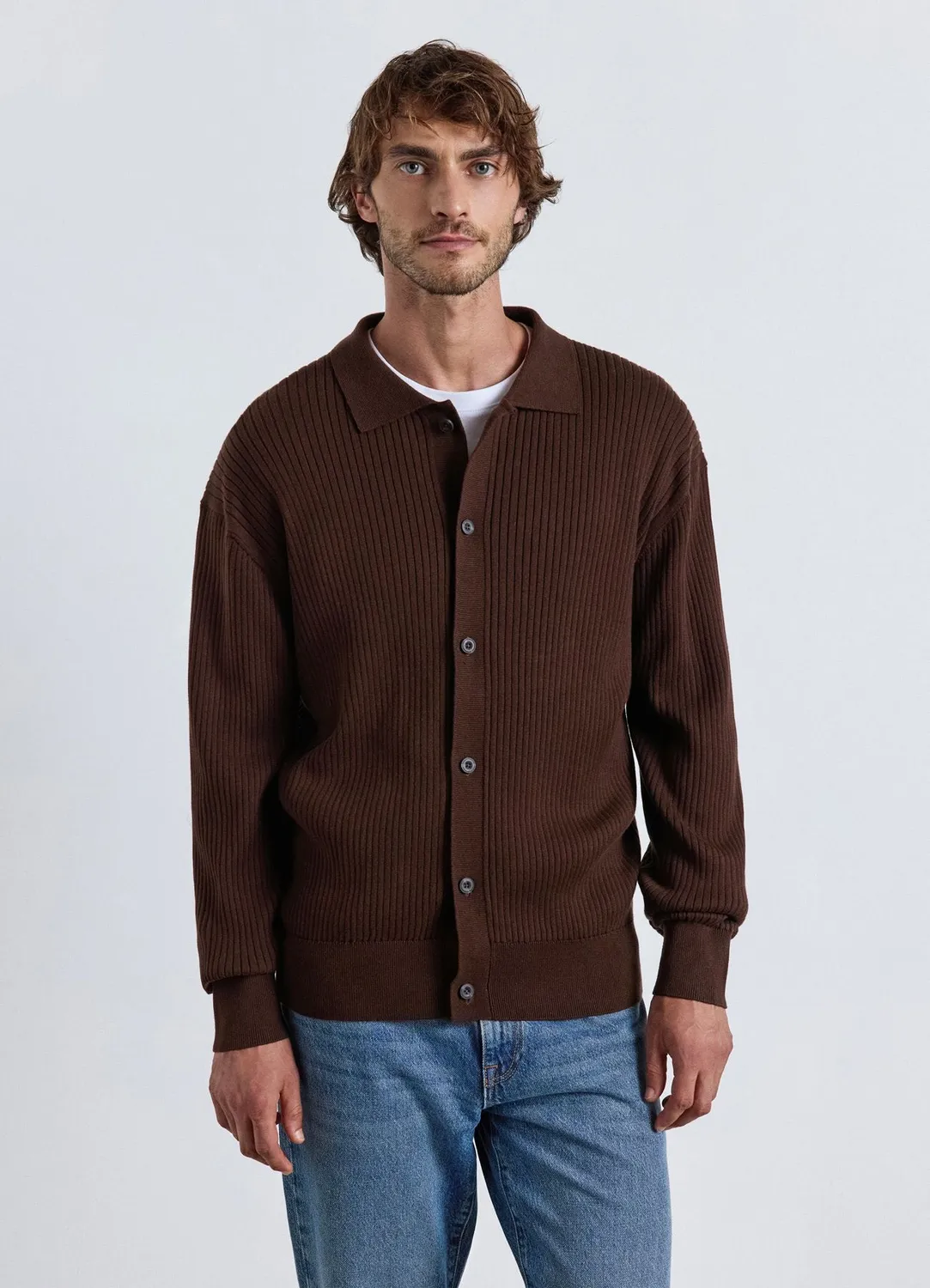 Calliope surchemise maille côtelée homme boutons