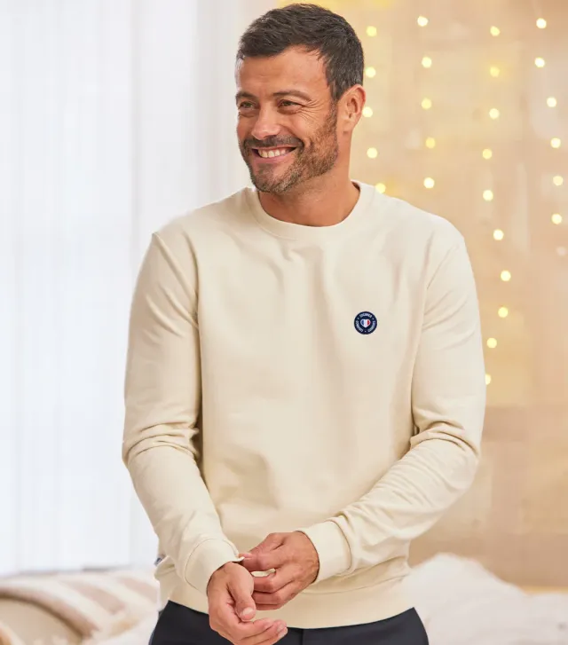 Cocorico Blason sweat homme sable coton coupe droite