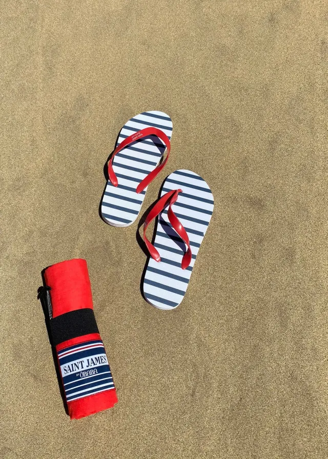 Saint James Ôbaba drap de plage XXL rouge voile coton léger