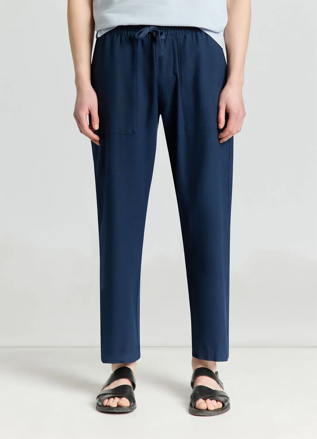 Calliope jogger lin pantalon homme taille élastique