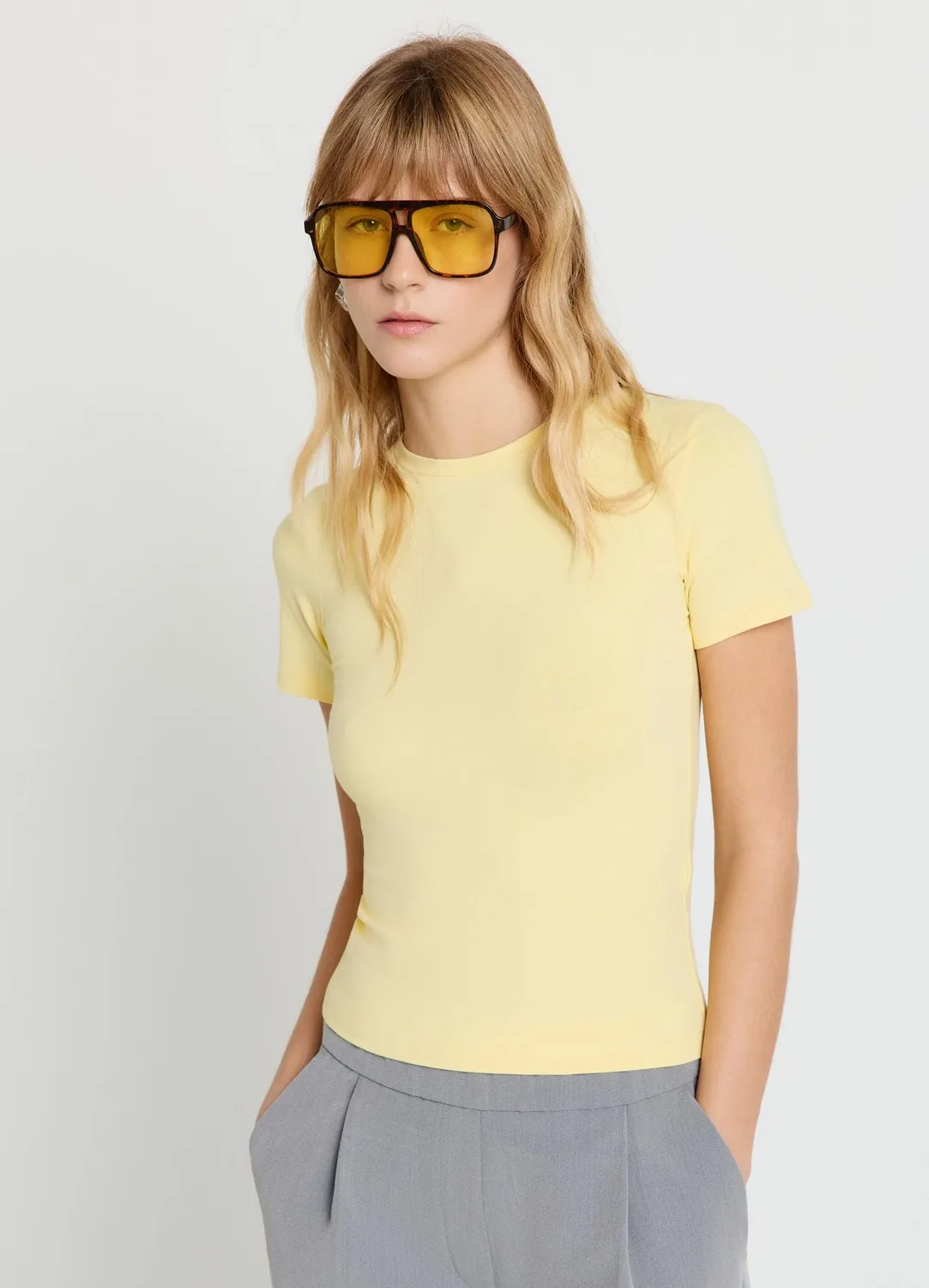 Calliope t-shirt femme uni col rond coton