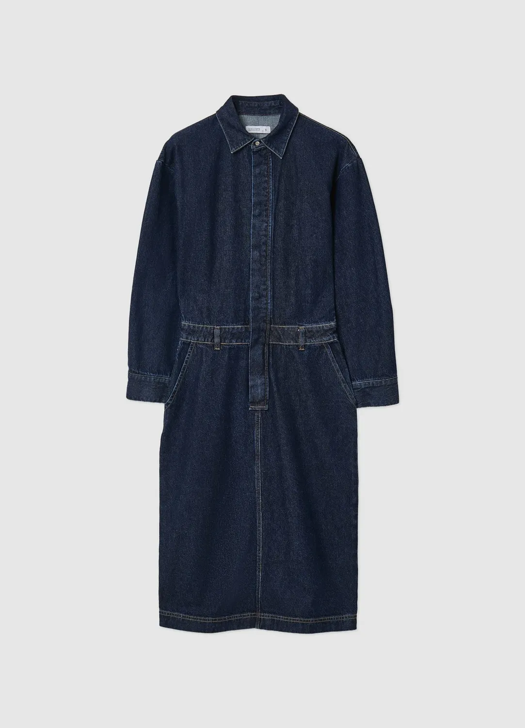 Calliope Atelier robe midi denim femme poches