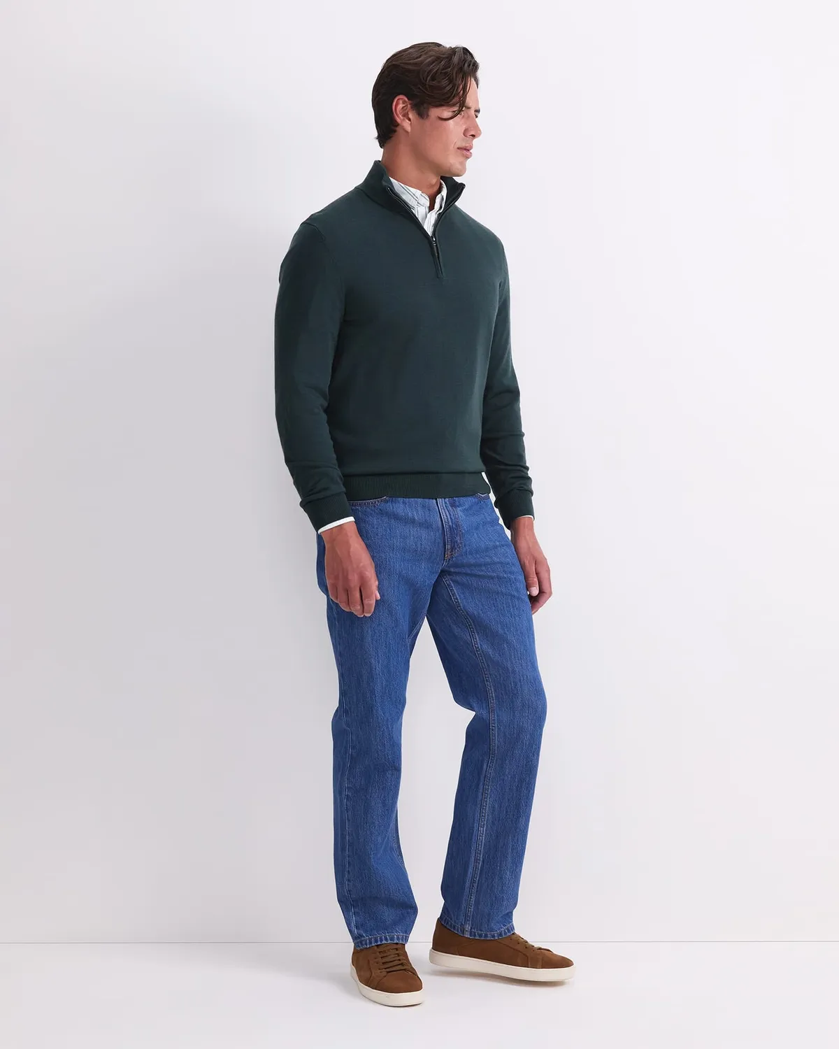 Sportscraft Merino pull col zippé laine homme