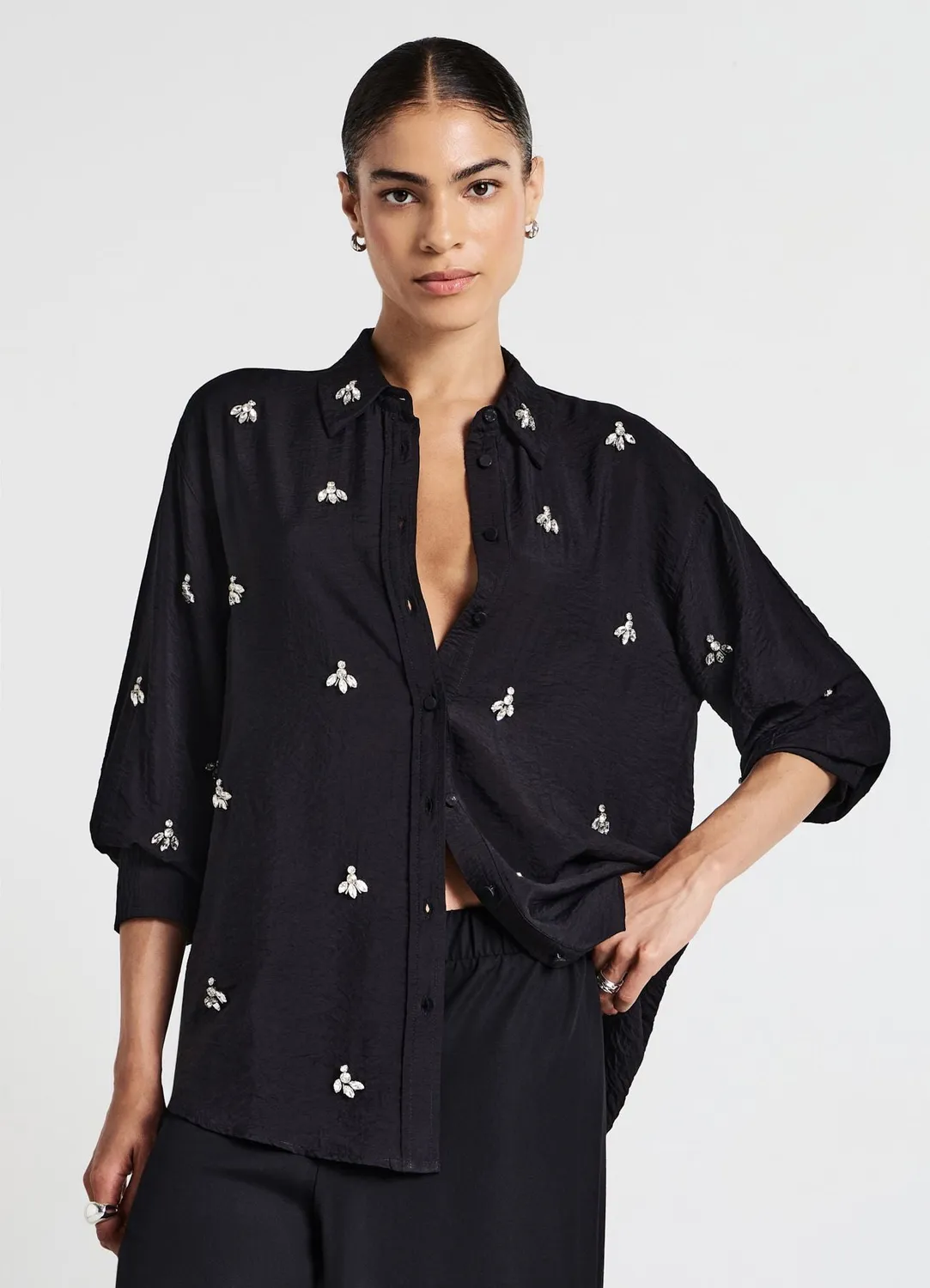 Calliope chemise oversize applications femme unie