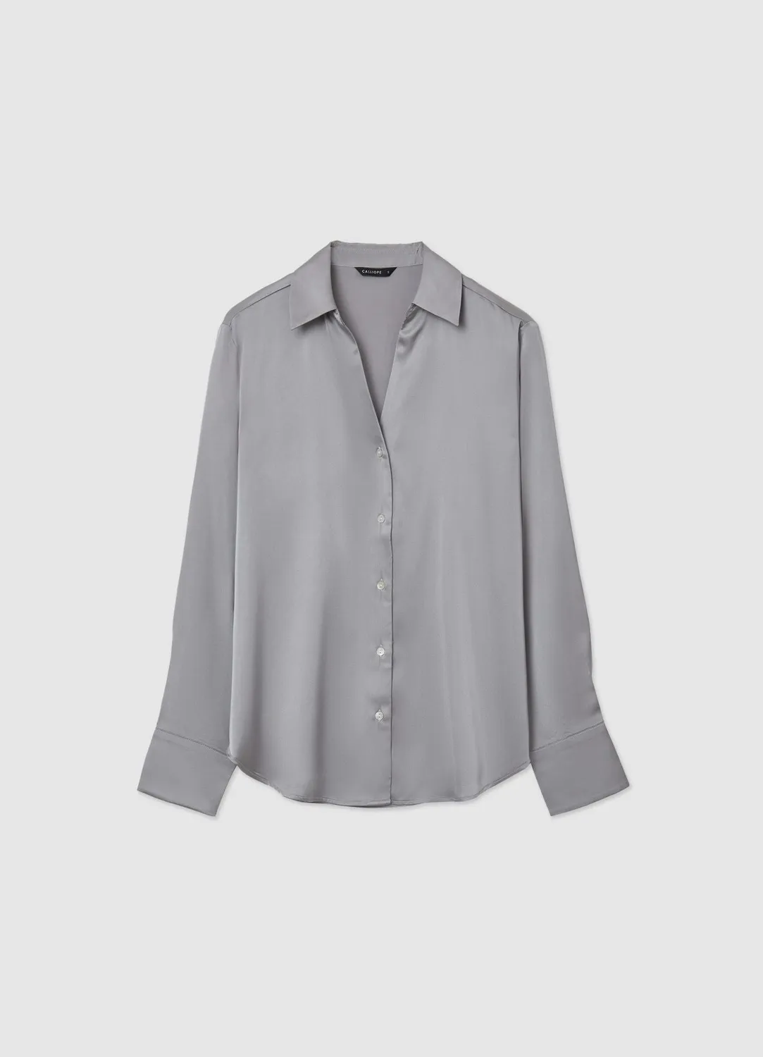 Calliope chemise femme manches longues effet satin uni