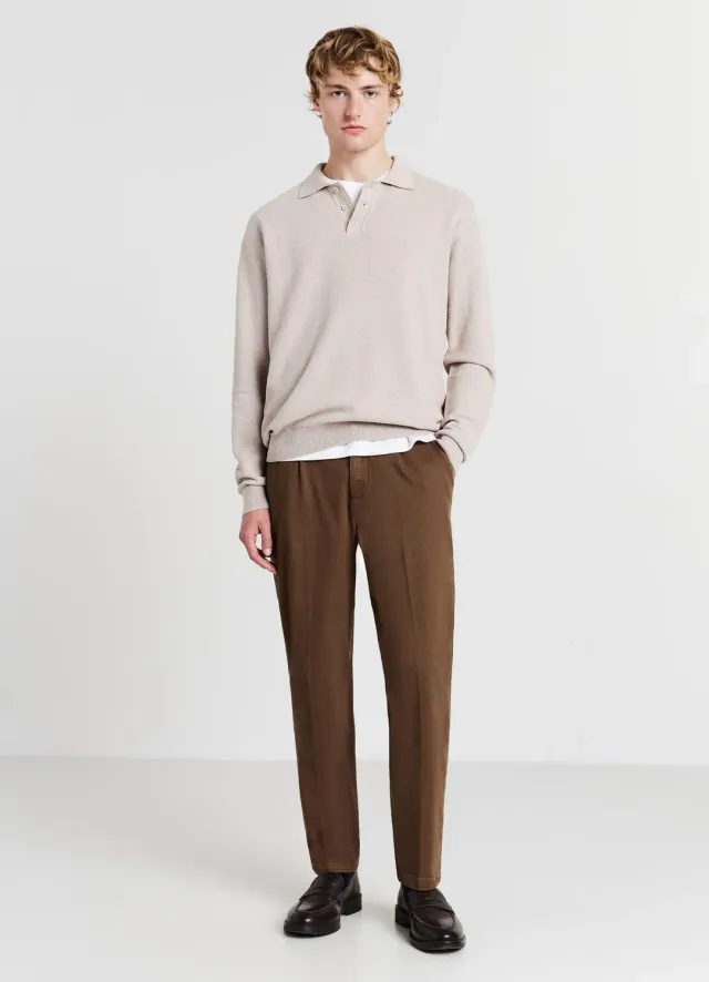 Calliope polo maille 3 boutons homme manches longues