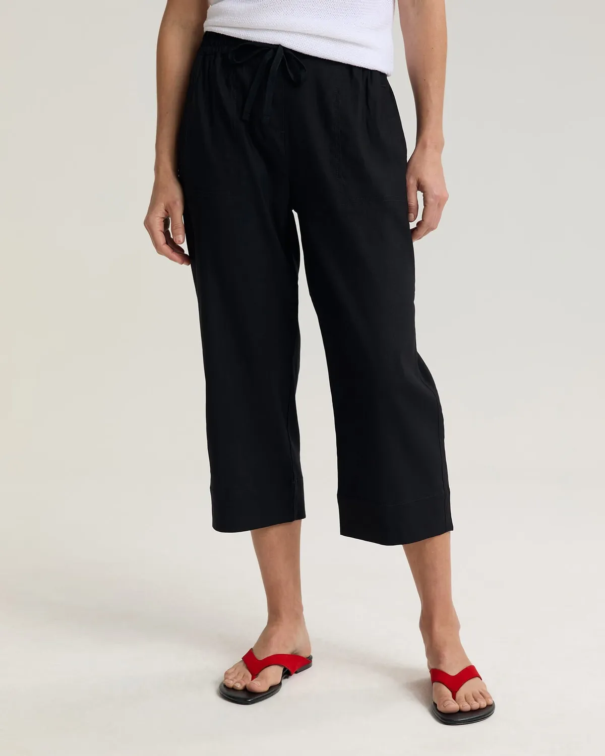 Sportscraft Rosa pantalon lin cropped stretch