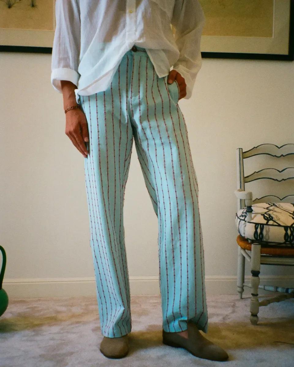 Erevan Capon Tressé Blue Pink pantalon été