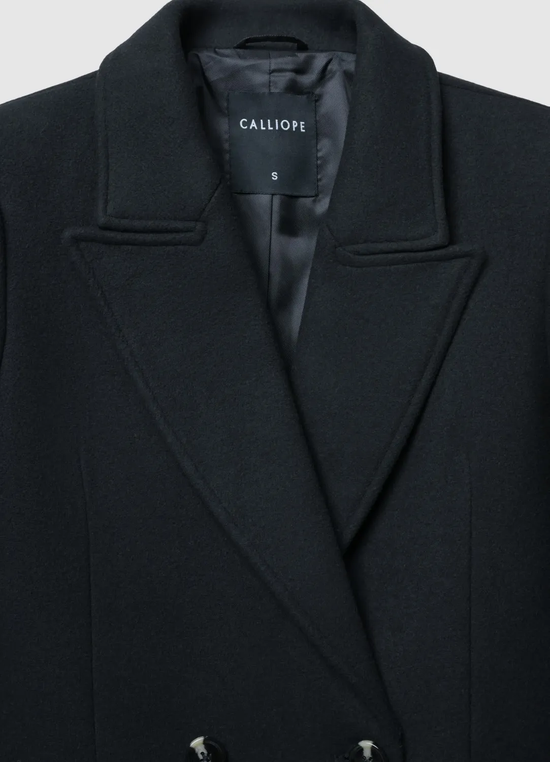 Calliope manteau long femme double boutonnage uni
