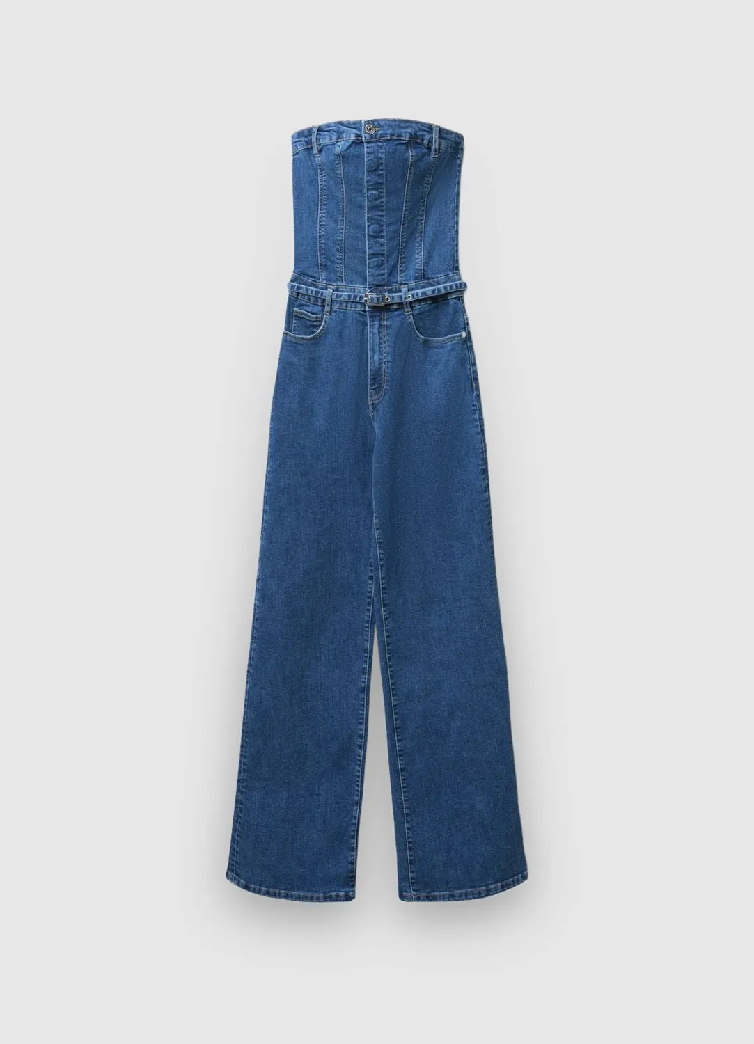 Calliope Tuta denim a fascia combinaison femme bustier