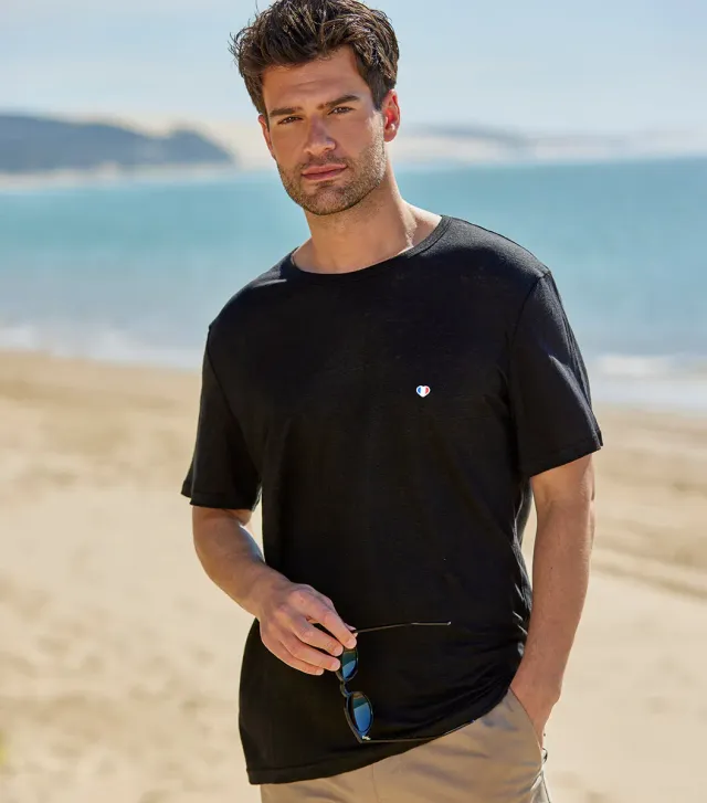 Cocorico Iconique t-shirt homme noir lin