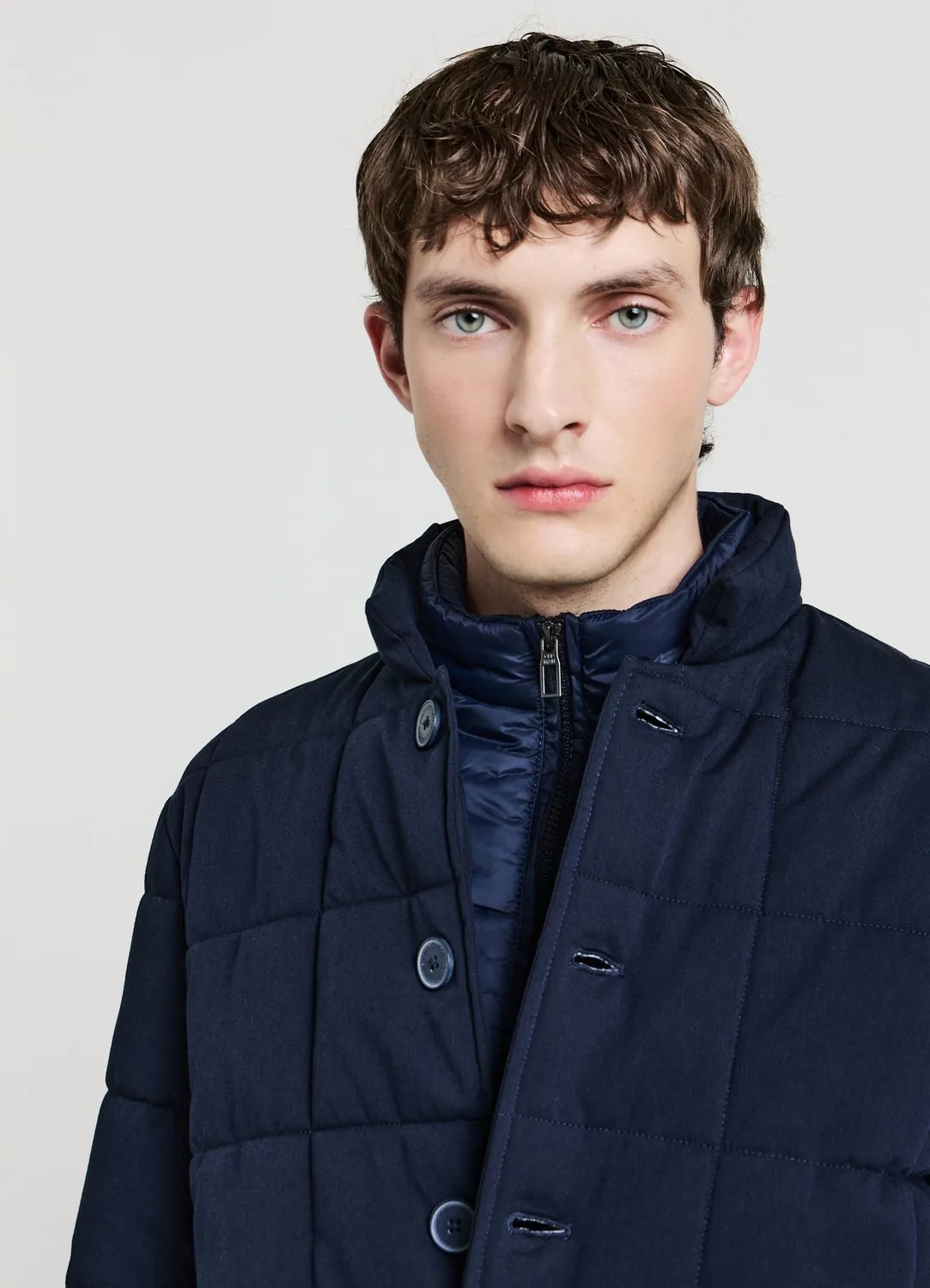 Calliope veste matelassée homme col haut à boutons