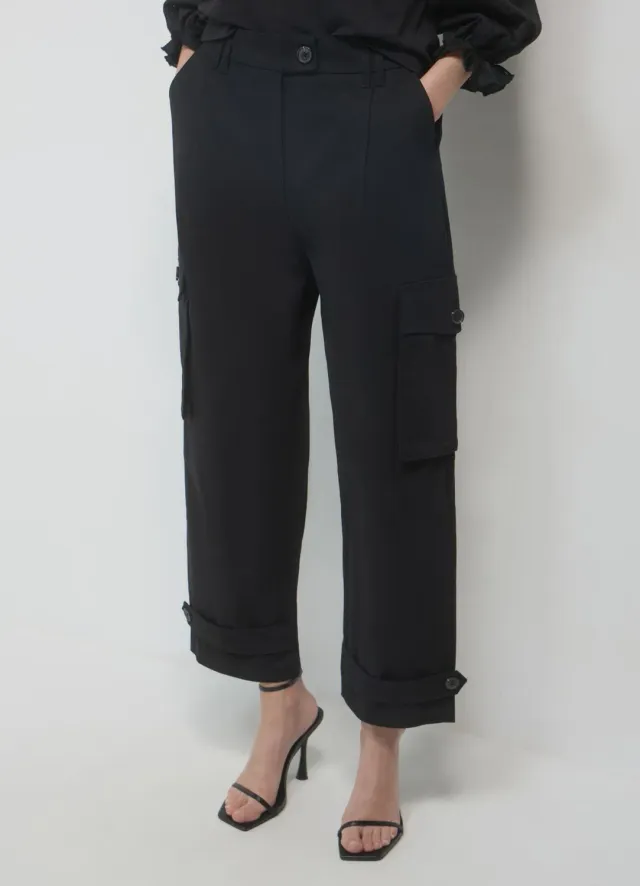 Calliope pantalon cargo femme à pinces coton