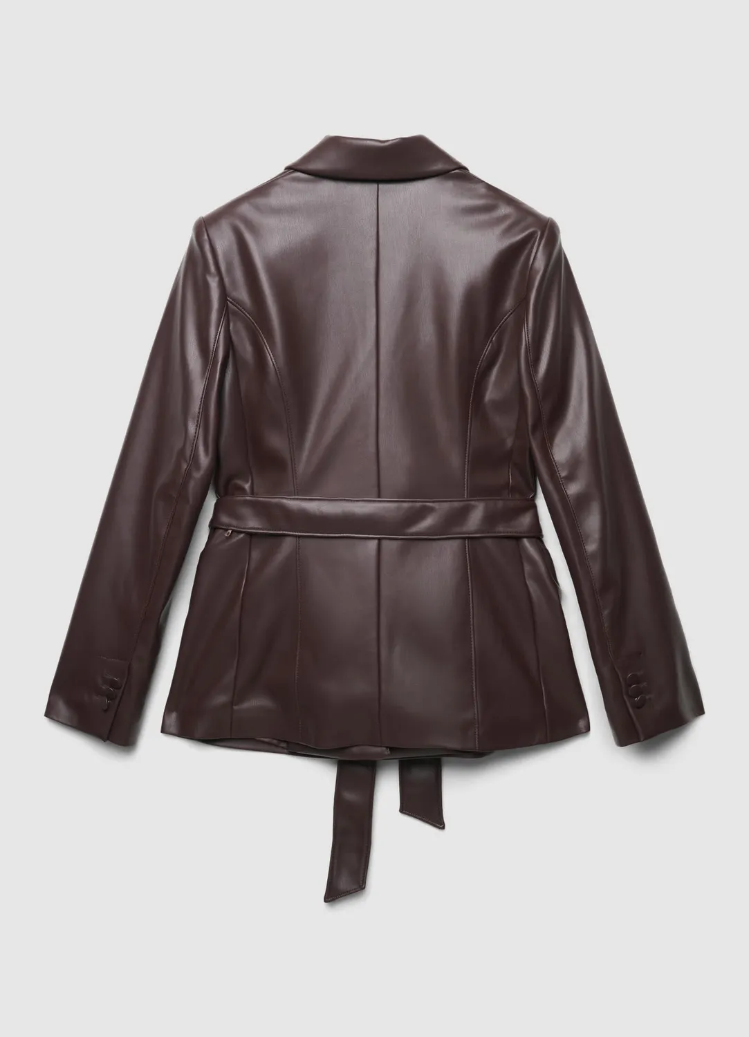 Calliope Veste effet cuir femme ceinture à nouer