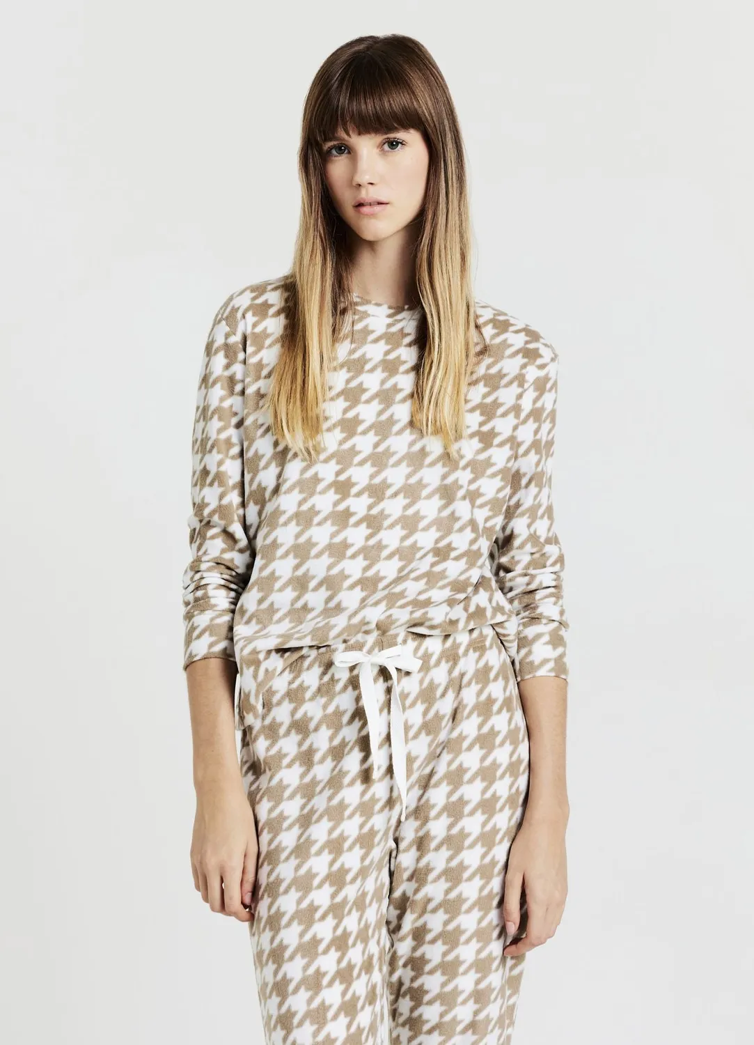 Calliope ensemble pyjama polaire femme pied-de-poule