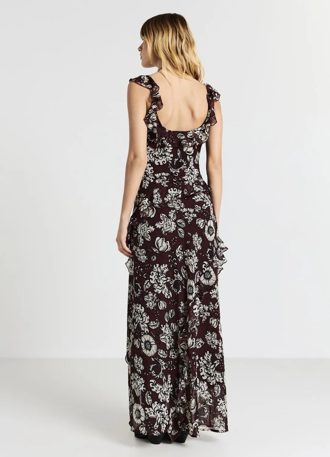 Calliope robe asymétrique imprimée femme regular