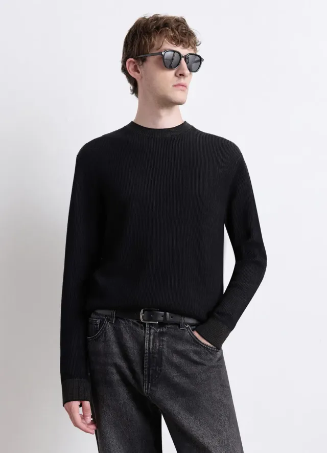 Calliope pull homme col rond côtes manches longues