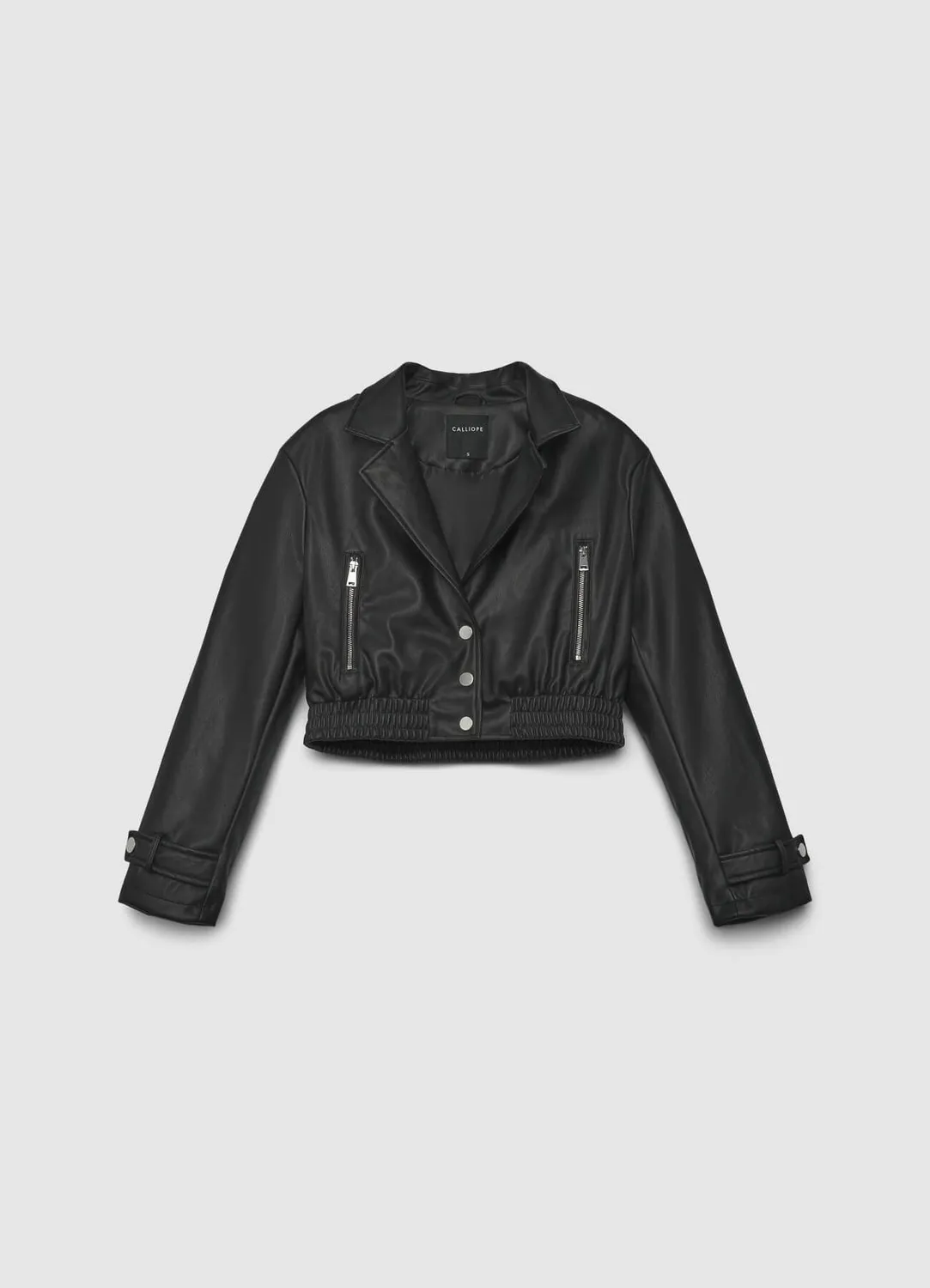 Calliope blouson crop simili cuir femme noir
