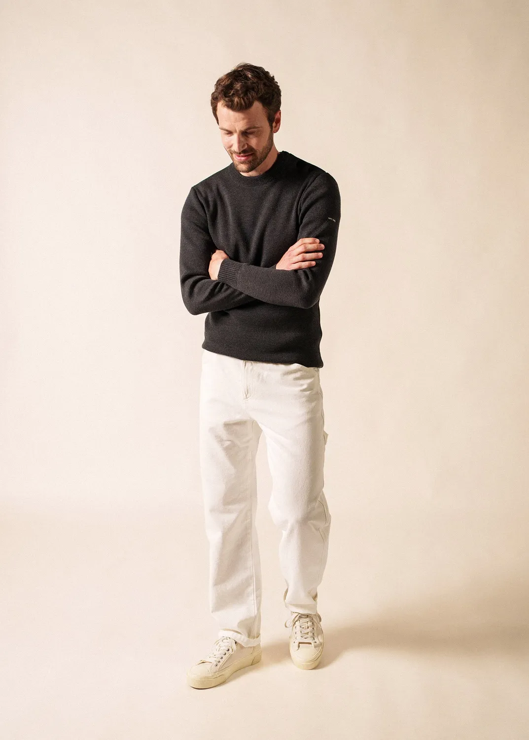 Saint James Rochefort pull marin anthracite mérinos