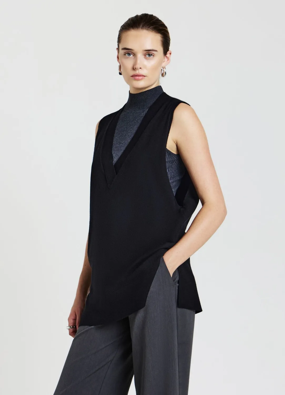 Calliope gilet col V femme sans manches