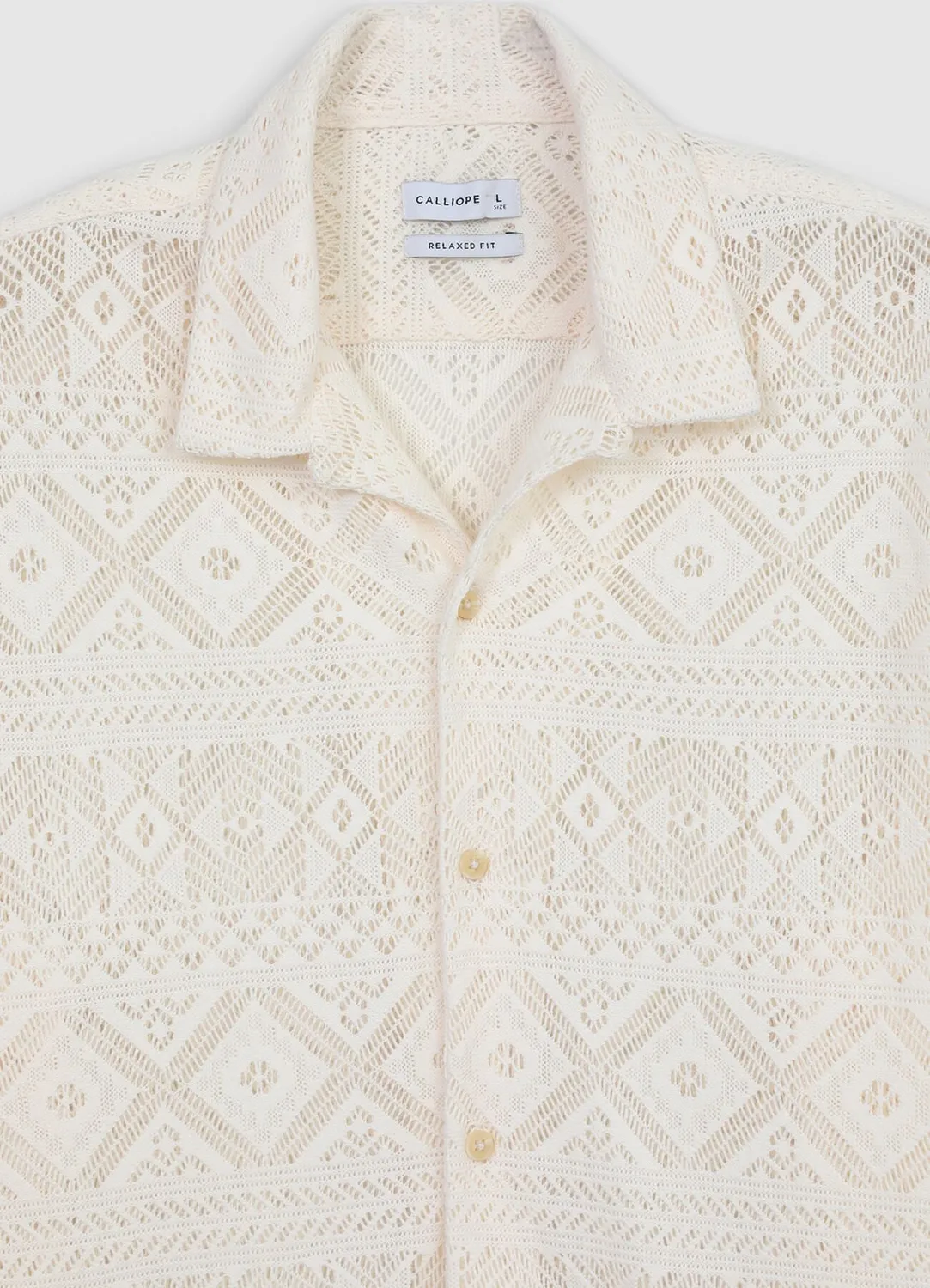 Calliope chemise bowling dentelle homme XS manches courtes
