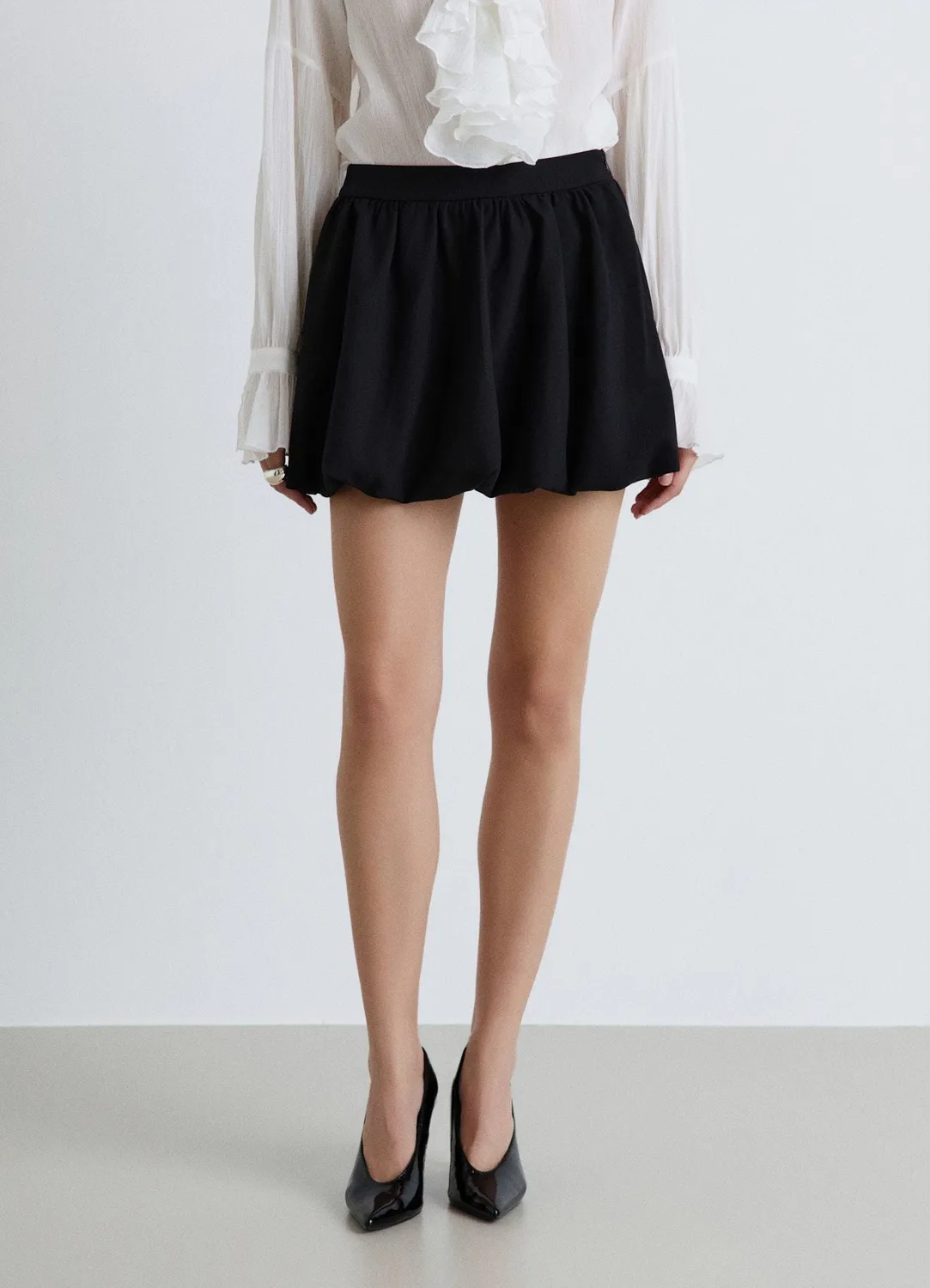 Calliope jupe-short ballon femme uni taille haute