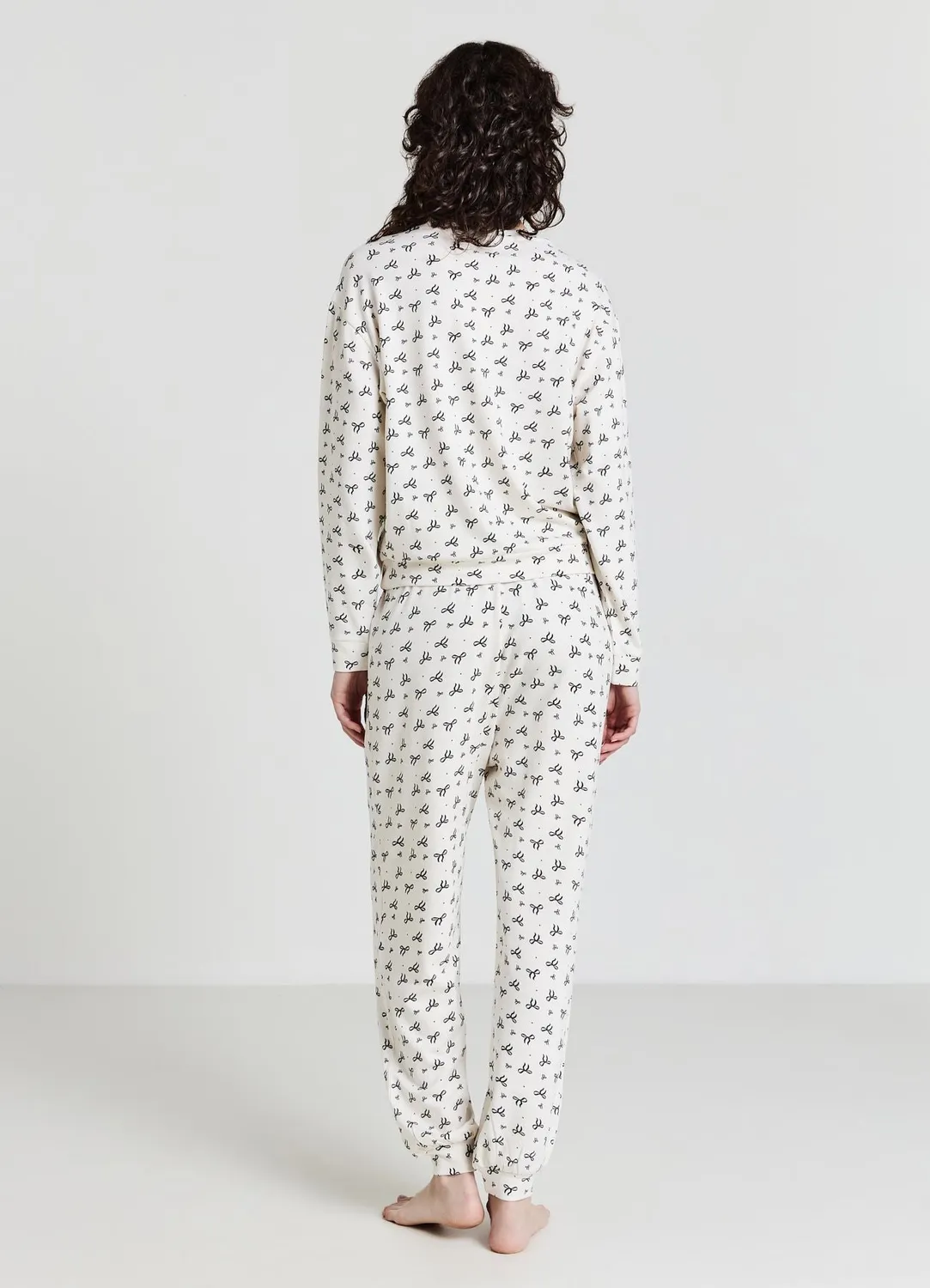 Calliope ensemble pyjama femme nœuds manches longues