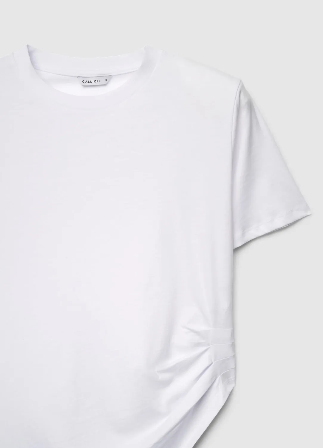 Calliope t-shirt froncé latéral femme asymétrique