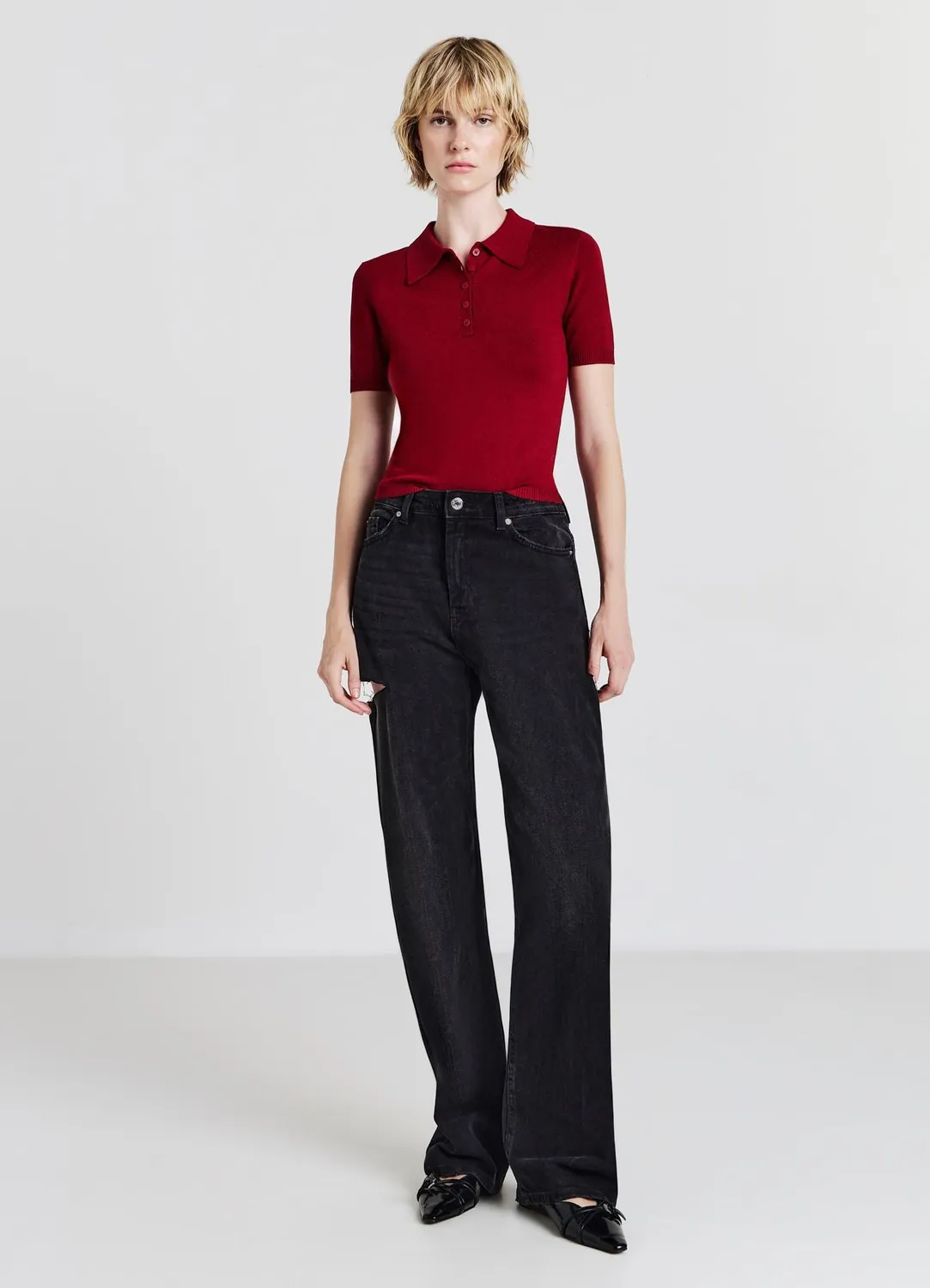 Calliope polo bottoni polo femme M manches courtes