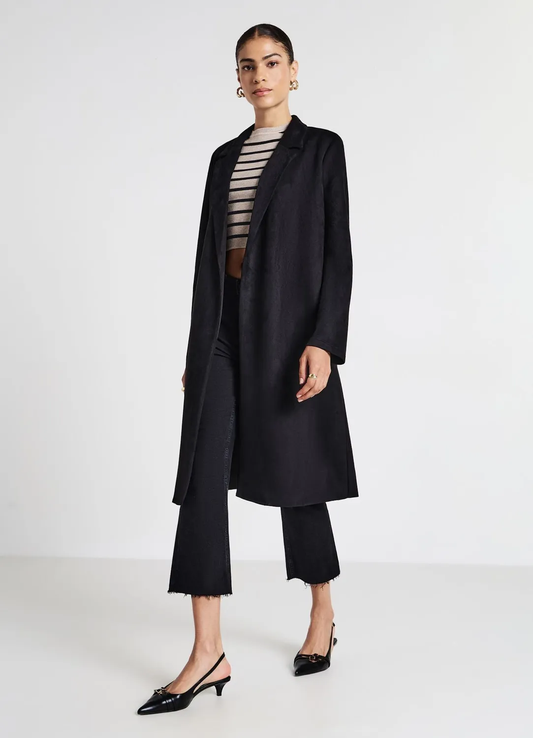 Calliope manteau femme similisuède sans fermeture