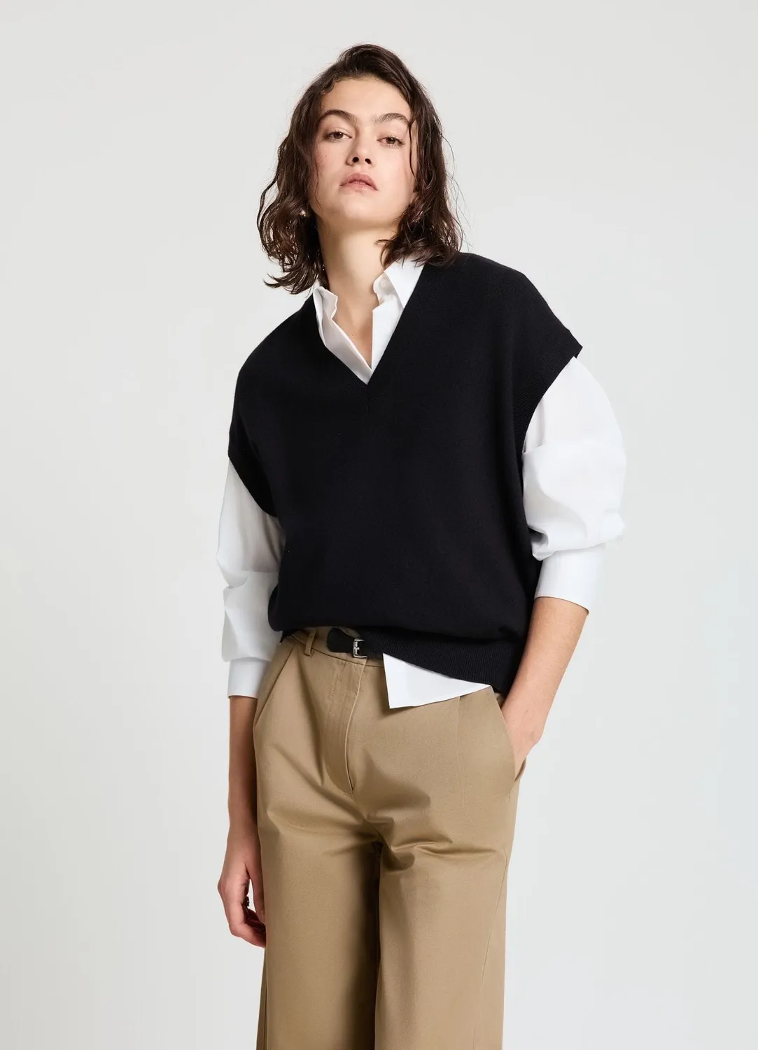 Calliope gilet maille oversize femme col V