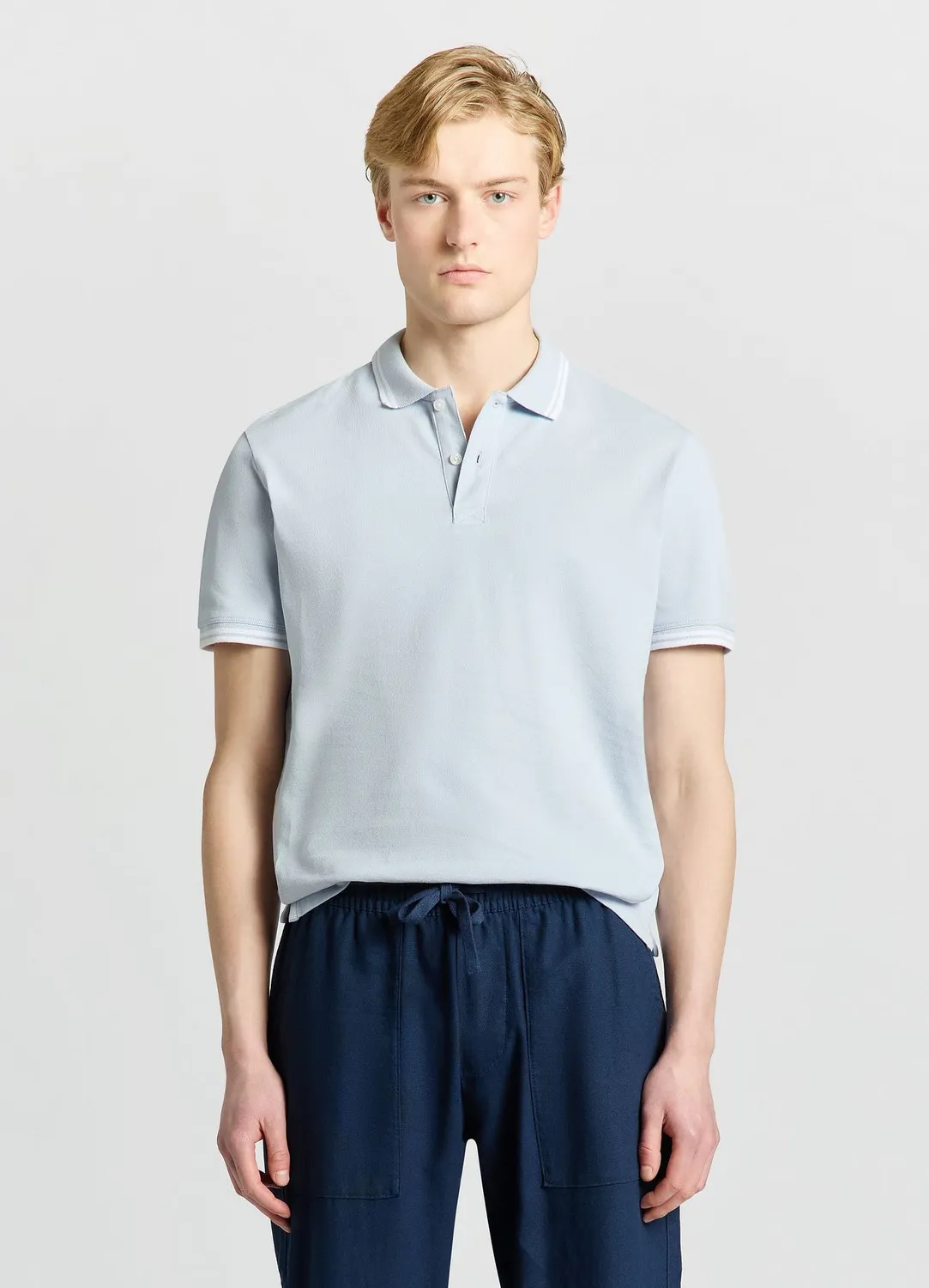Calliope polo rayé homme col boutonné manches courtes