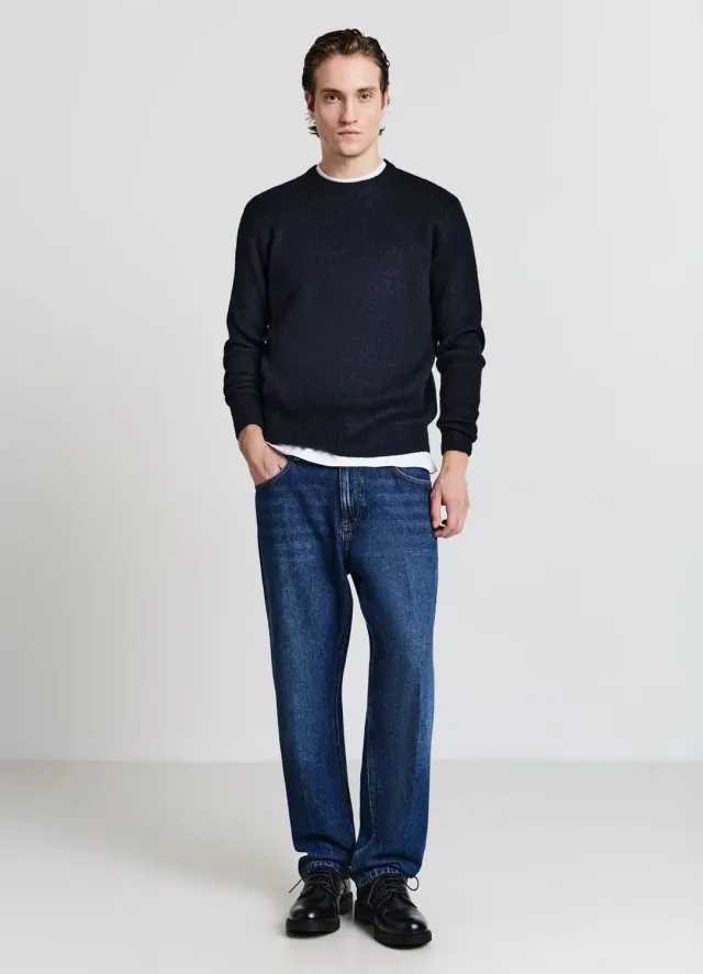 Calliope pull col rond maille poilue homme uni