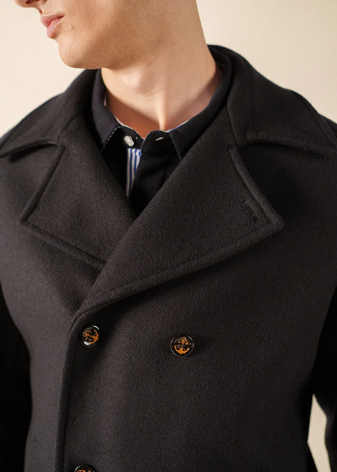 Saint James St Hilaire caban navy drap de laine