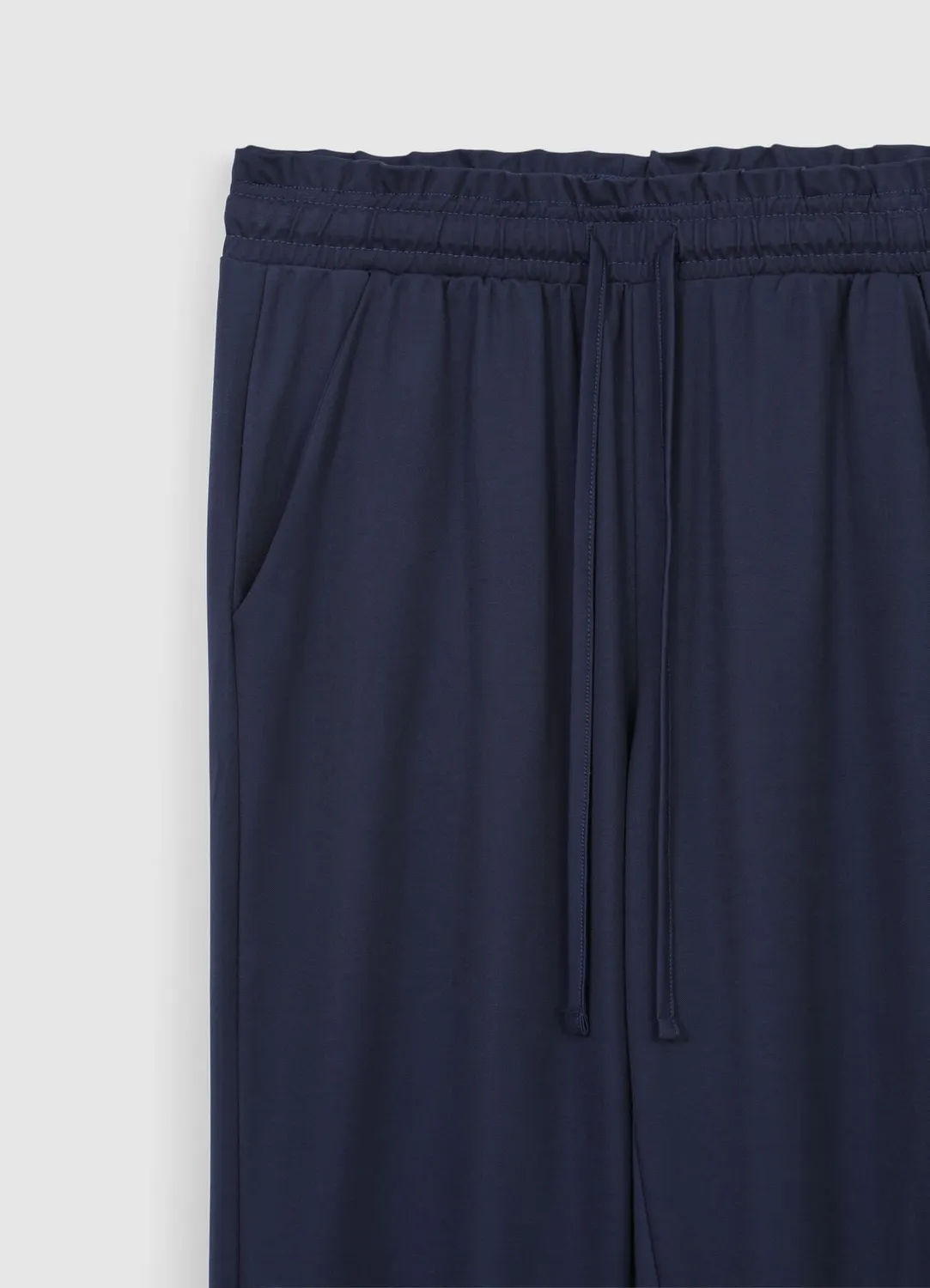 Calliope pantalon uni femme à cordon coupe droite